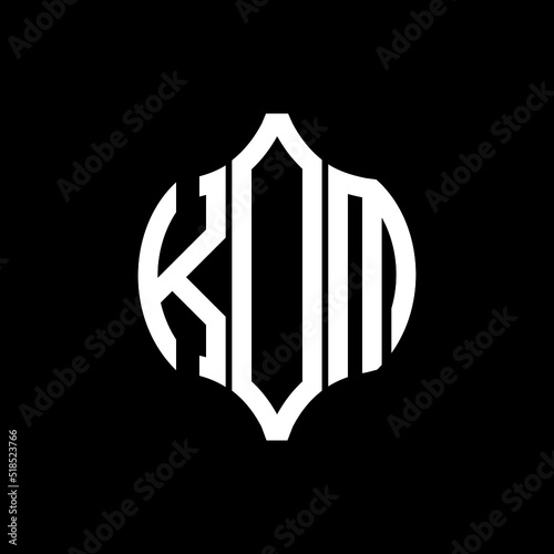 KOM letter logo. KOM best black background vector image. KOM Monogram logo design for entrepreneur and business.
