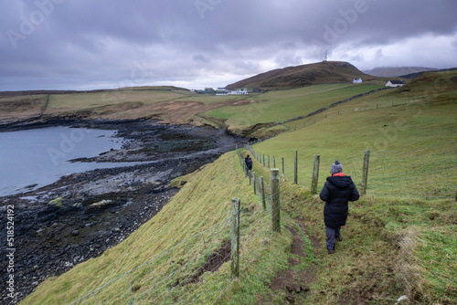 senda al castillo de Duntulm,costa norte de Trotternish,  isla de Skye, Highlands, Escocia, Reino Unido photo