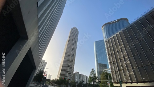 HOUSTON  TEXAS - March  2022  Houston city downtown empty area.