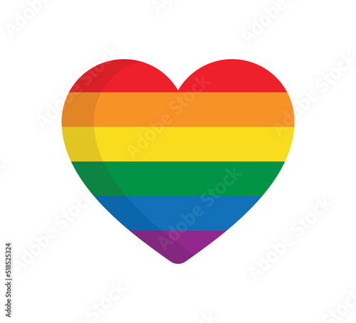 LGBT symbol with homosexual rainbow heart vector illustration.
