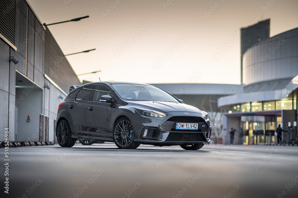 Wroclaw, Poland - March 2, 2021: Ford Focus RS sports car parked on  shopping mall parking Stock Photo | Adobe Stock