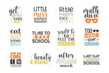 Back to school Quotes Design Bundle, Back to school lettering vector for t-shirts, posters, cards, invitations, stickers, banners, advertisement and other uses