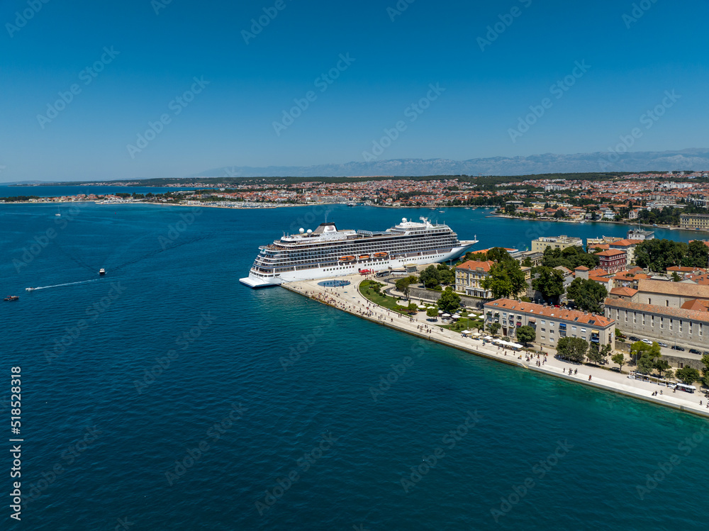 Croatia - Amazing and historic Zadar in heart of Dalmacia from drone view