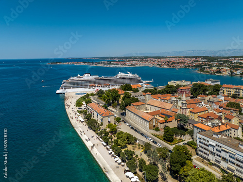 Croatia - Amazing and historic Zadar in heart of Dalmacia from drone view