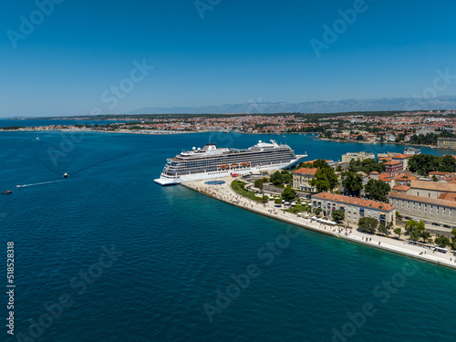Croatia - Amazing and historic Zadar in heart of Dalmacia from drone view