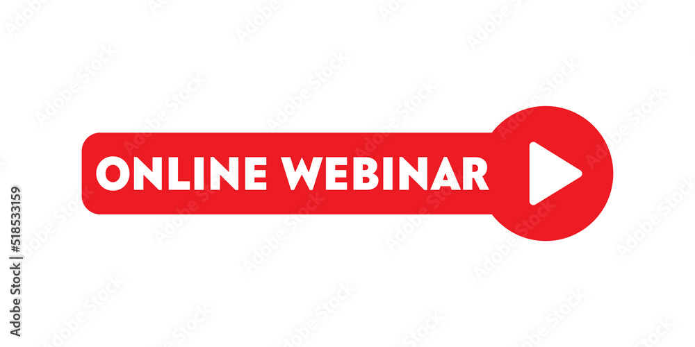 vector logo for online webinar, web conference. Webinar Icon, flat design style with red play button. Vector stock illustration.
vector logo for online webinar, web conference. Webinar Icon, flat design style with red play button. Vector stock illustration.