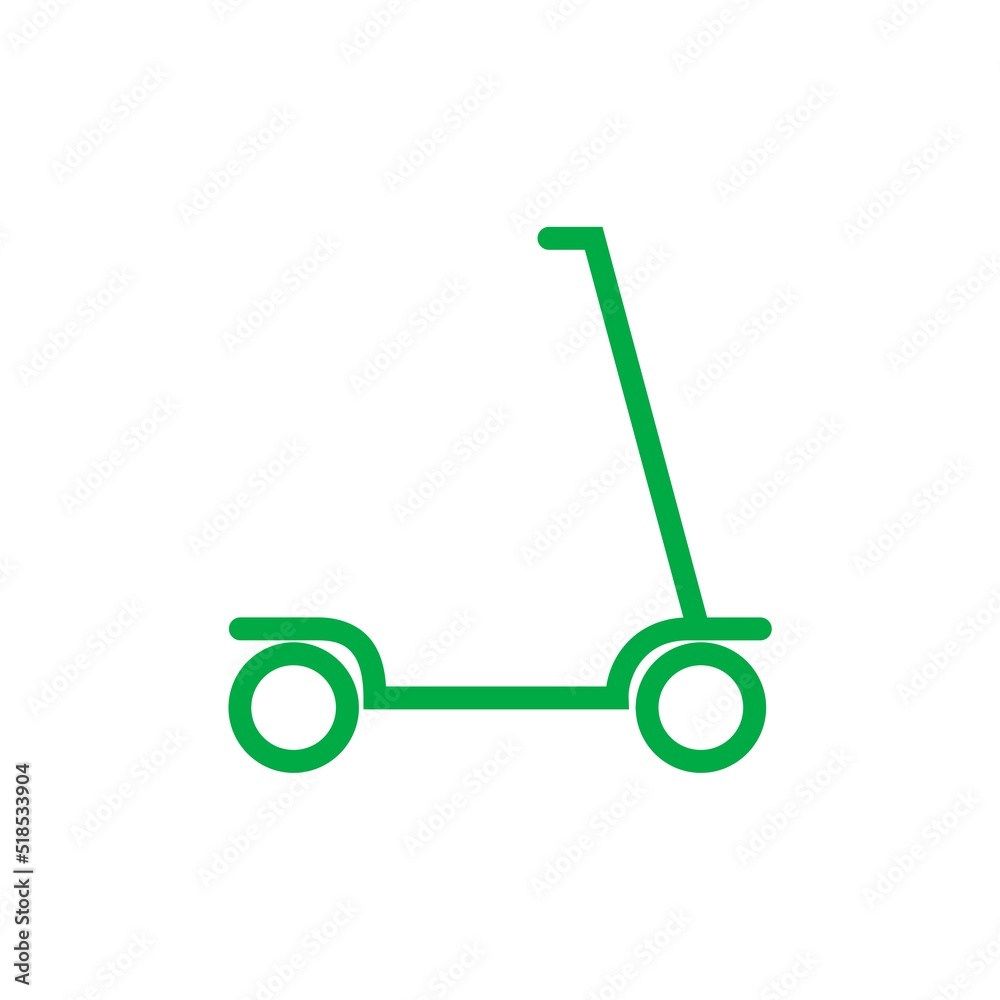 Electric scooter silhouette icon isolated on white background Electric scooter silhouette icon isolated on white background