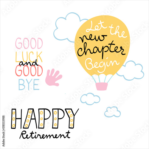Happy retirement - hand drawn
