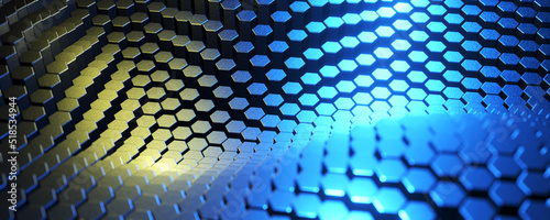 Foto Abstract background from metallic hexagons