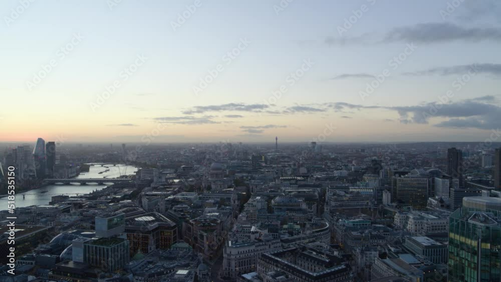 Aerial establishing view over central london Aerial establishing view over central london