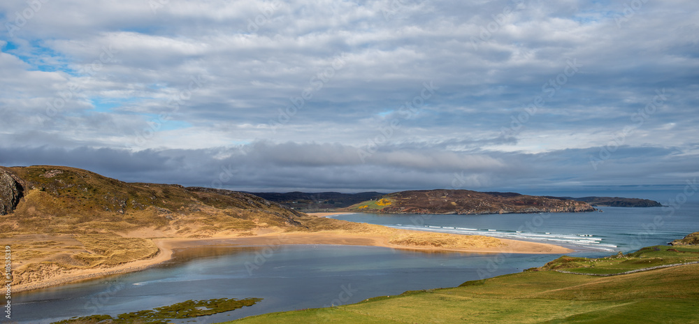 Looking out over Torrisdale Bay on the north coast of Scotland near the village of Bettyhill