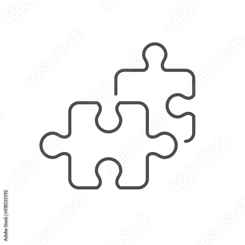 Puzzle pieces line outline icon