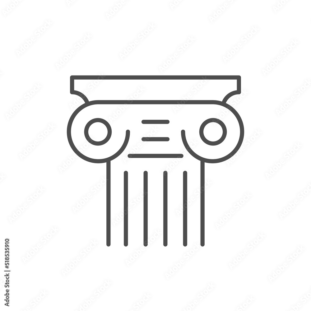 Ancient column line outline icon Ancient column line outline icon