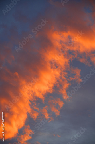 red clouds from sunset at evening