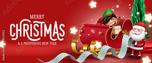 Tablou canvas Christmas characters vector background design