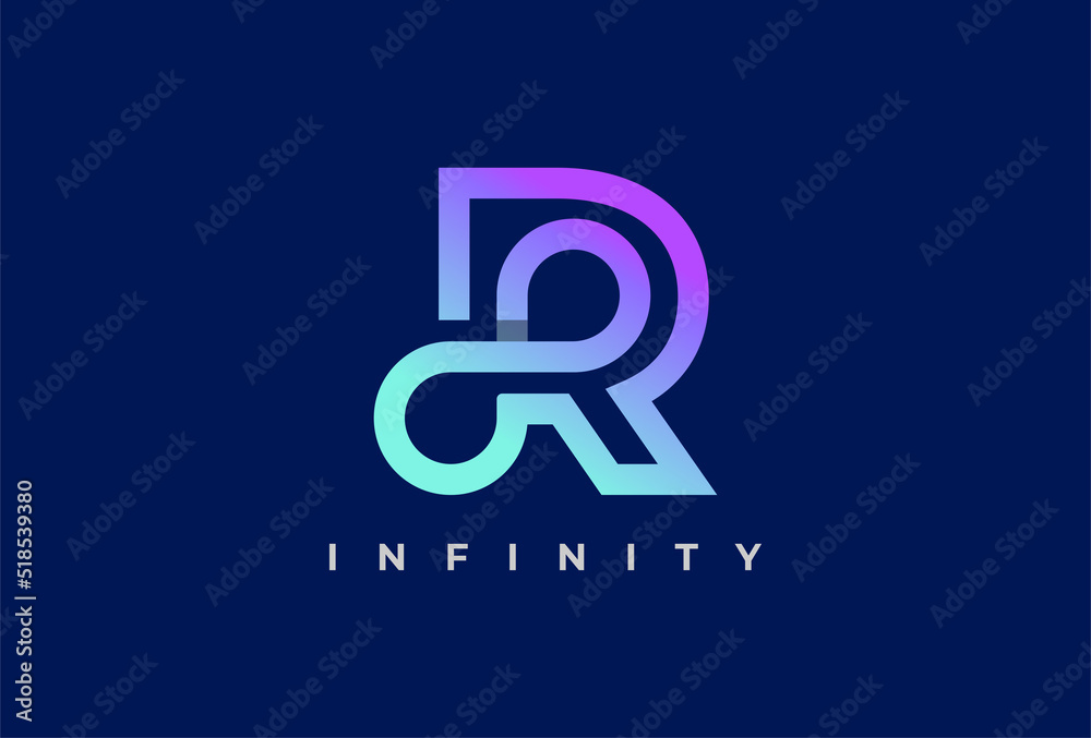 Infinity Logo, letter R with infinity icon combination, suitable for technology, brand and company logo, vector illustration Infinity Logo, letter R with infinity icon combination, suitable for technology, brand and company logo, vector illustration