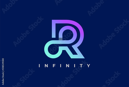 Infinity Logo, letter R with infinity icon combination, suitable for technology, brand and company logo, vector illustration