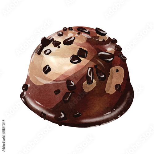 Sweet chocolate ball  watercolor vector design
