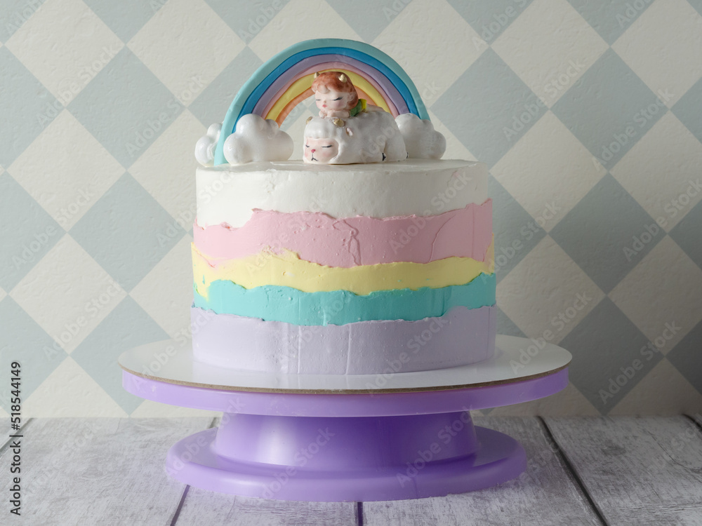 THE MOST BEAUTIFUL RAINBOW CAKE🌸🌸🌸 Happy 4th Birthday APRIL💞💞 Thank  you Mummy @aleezahsskincare for always💗 #rainbowcake #candylandcake… |  Instagram
