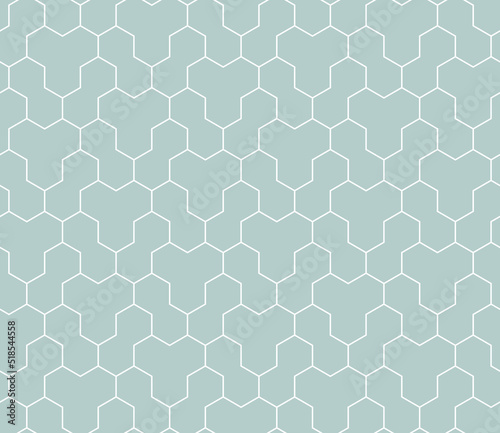 Geometric abstract vector hexagonal seamless background. Geometric light blue and white modern ornament. Seamless modern pattern