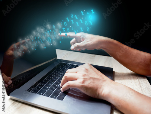 Plakat People are using 010101 binary decoder keyboard programmers to develop tech industry and online business from scratch.