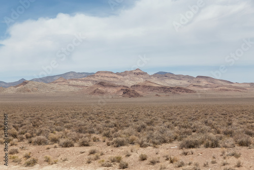 American Mountain Landscape in the desert. Sunny Cloudy Sky. Nevada, United States of America. Nature Background