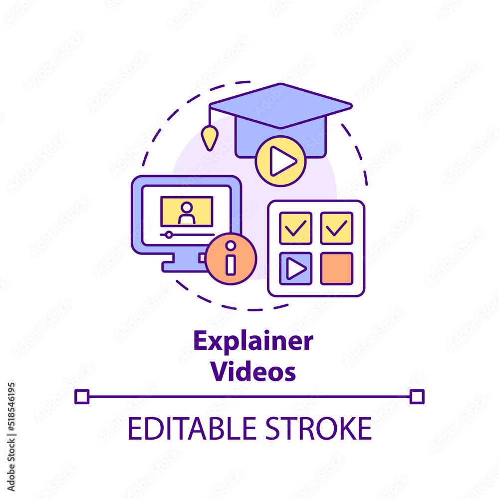 Explainer videos concept icon. Microlearning way abstract idea thin ...