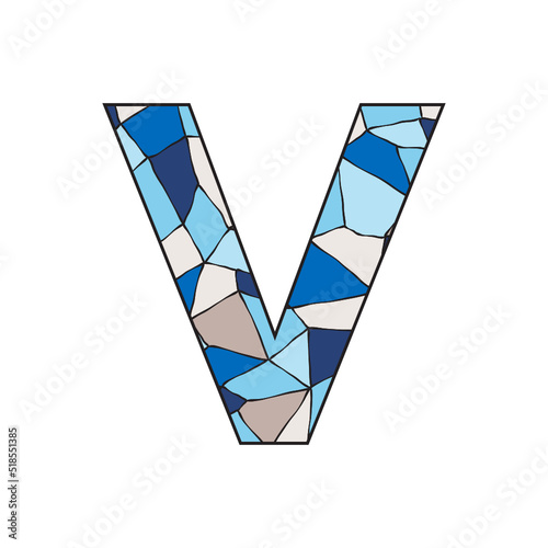 stained glass pattern inside letter v