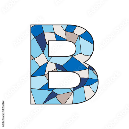 stained glass pattern inside letter b