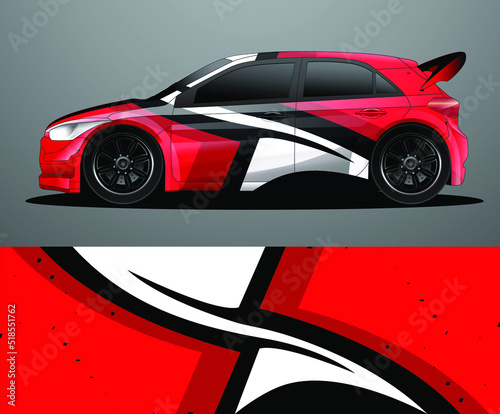 Rally car decal graphic wrap vector  abstract background