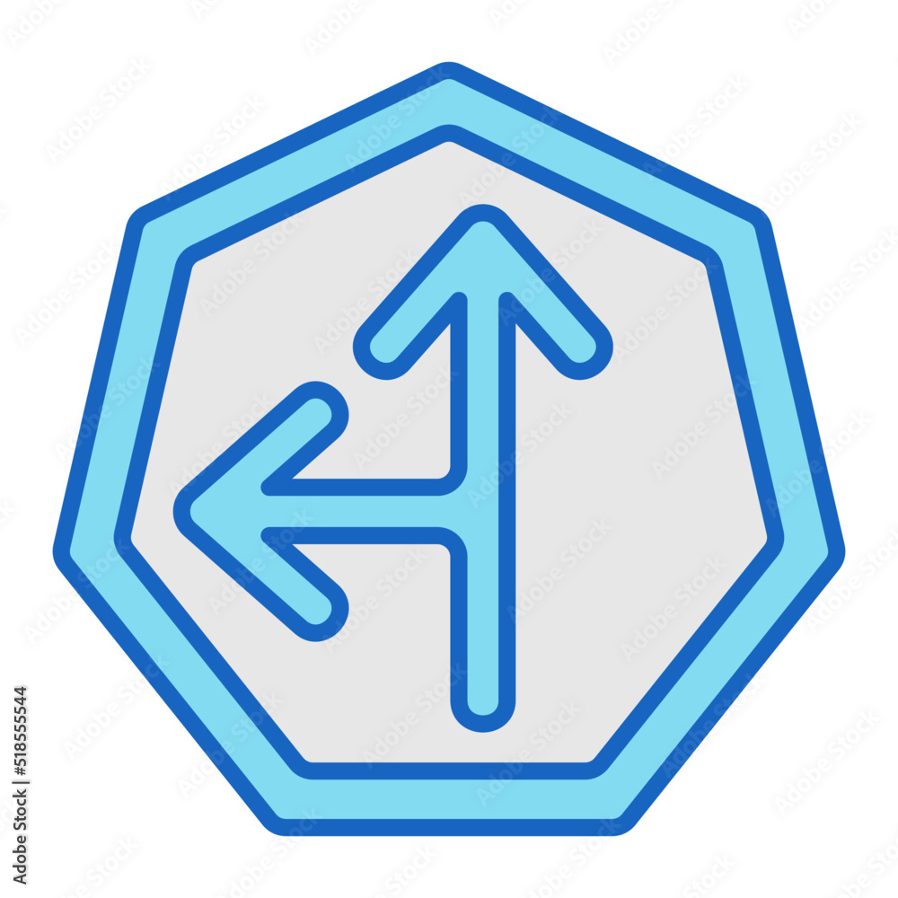 Go Straight Or Left Icon