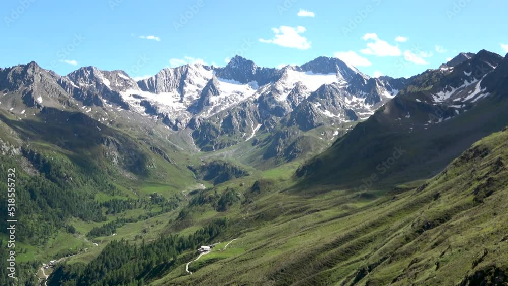 View on the mountain range of the Austrian Alps, Oetz valley from the Passo Rombo, Timmelsjoch View on the mountain range of the Austrian Alps, Oetz valley from the Passo Rombo, Timmelsjoch