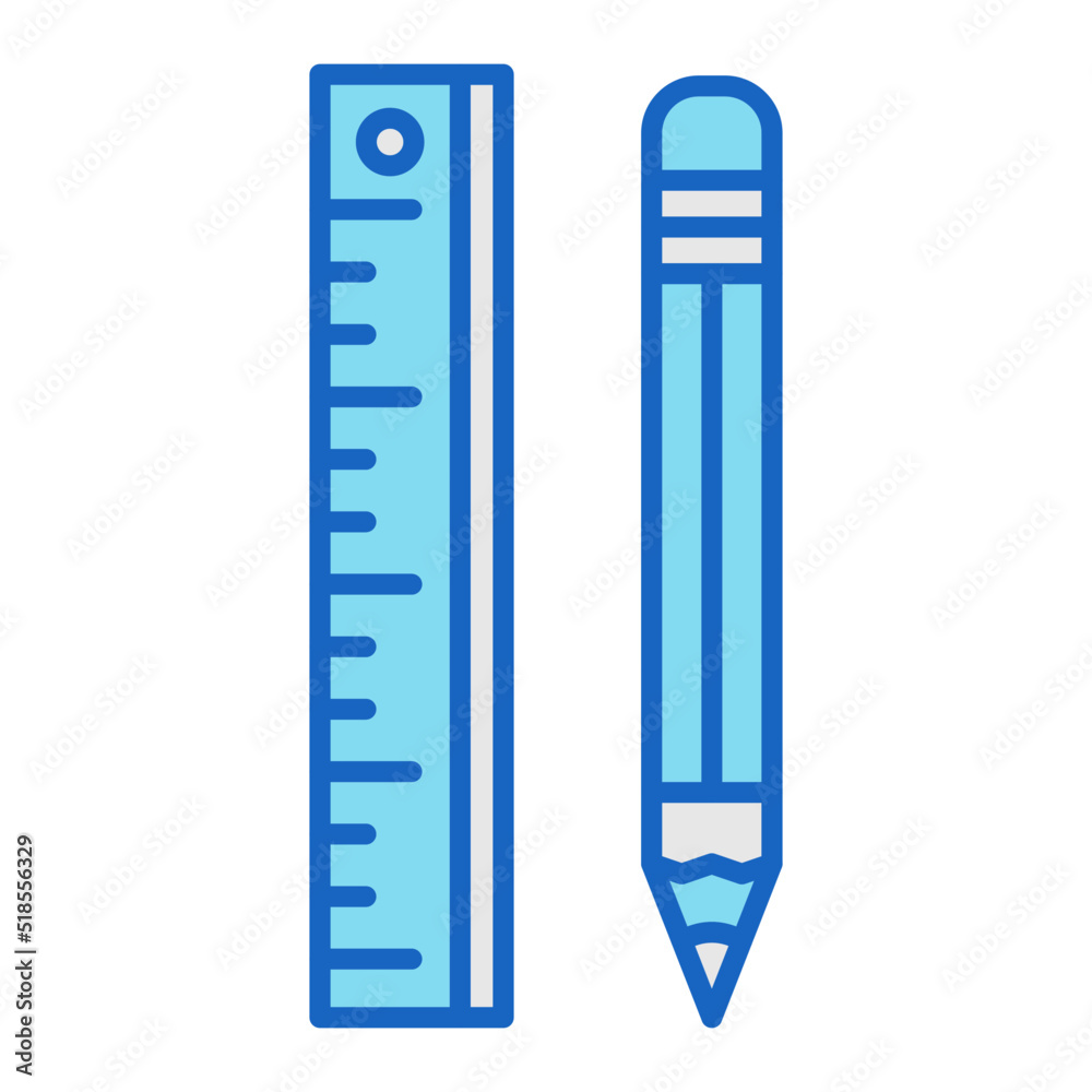 Ruler and pencil Icon Ruler and pencil Icon