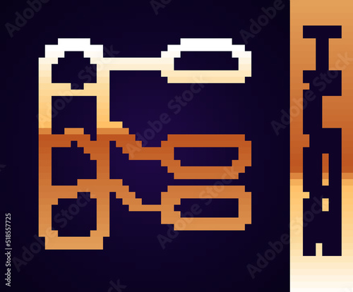 Gold line Agricultural soil test and results icon isolated on black background. Digital soil analysis. Vector