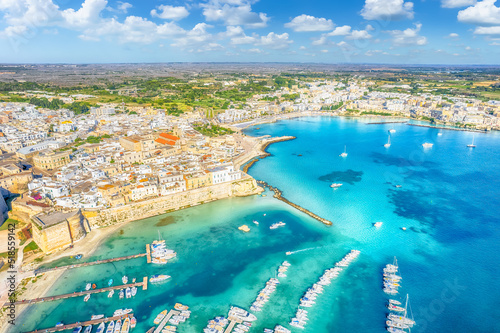 Fotografiet Aerial view of Otranto, province of Lecce, Puglia (Apulia), Italy