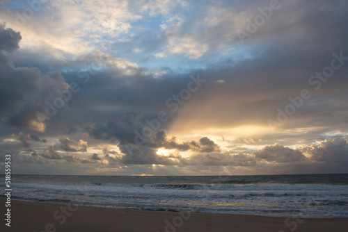 Peaceful sunrise as a storm approaches