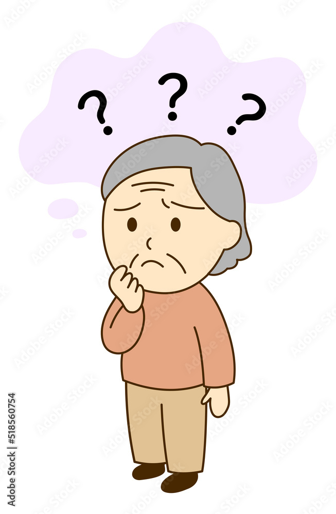 認知症で物忘れのあるシニア女性