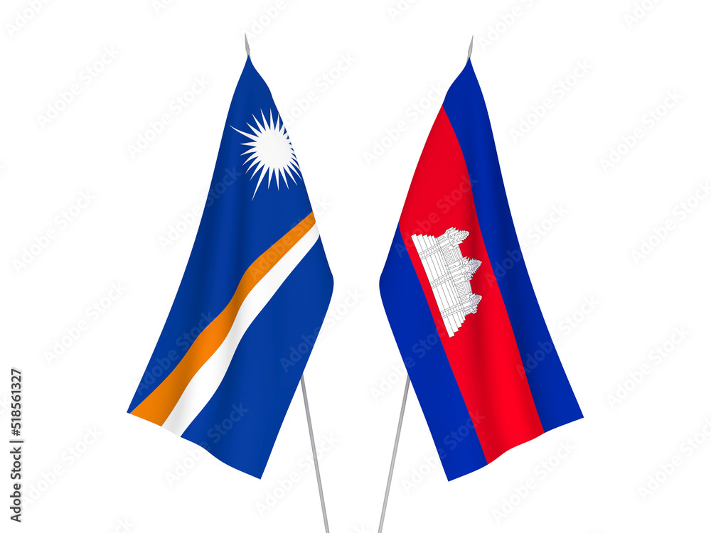 Republic of the Marshall Islands and Kingdom of Cambodia flags