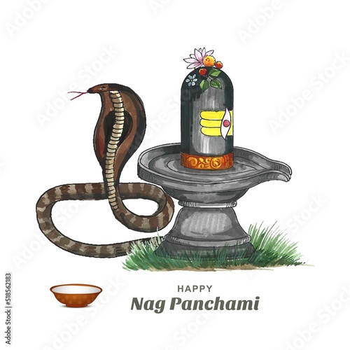 Happy nag panchami indian festival card illustration background