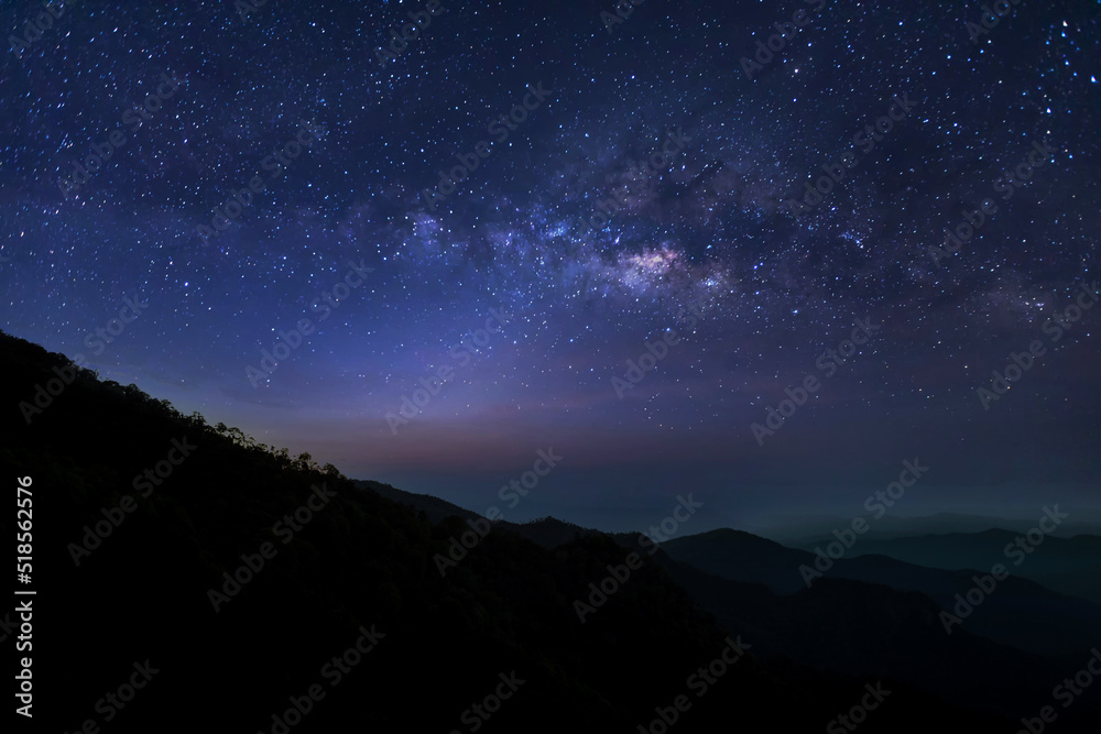 universe space and milky way galaxy with stars on night sky background.