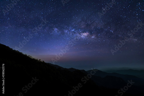 universe space and milky way galaxy with stars on night sky background.