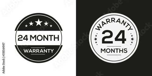 (24 months warranty) seal stamp, vector label.