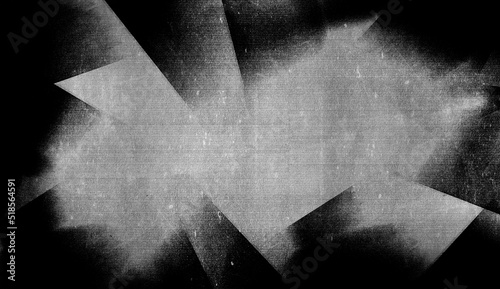 Grey texture background with abstract vintage noir geometric border