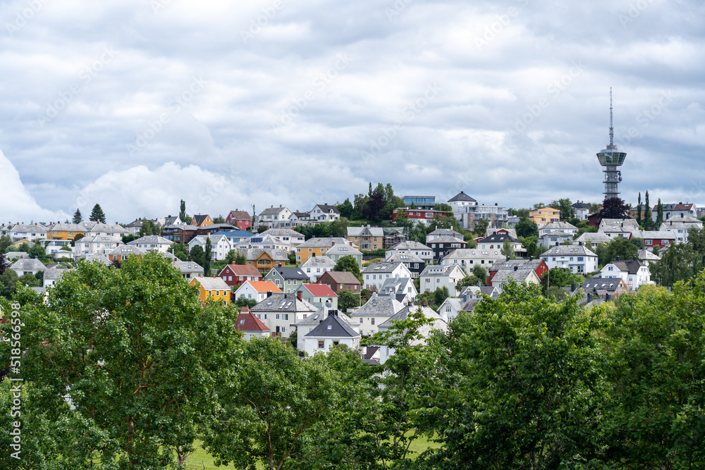 View of Trondheim City on an overcast day 