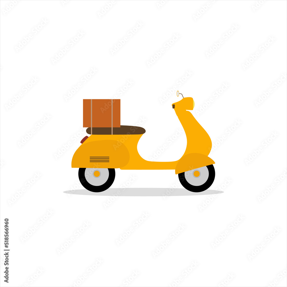 Online delivery service concept, delivery home and office. Warehouse, scooter. Vector illustration Online delivery service concept, delivery home and office. Warehouse, scooter. Vector illustration