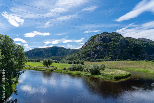 Steinsdalselva in Norway on a sunny day , salmon river Norway 