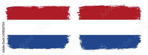 A set of two vector brush flags of Netherlands with abstract shape brush stroke effect Free Download A set of two vector brush flags of Netherlands with abstract shape brush stroke effect - GFXLoad