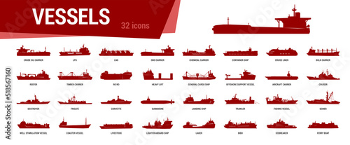 Canvas Print Ships icon set