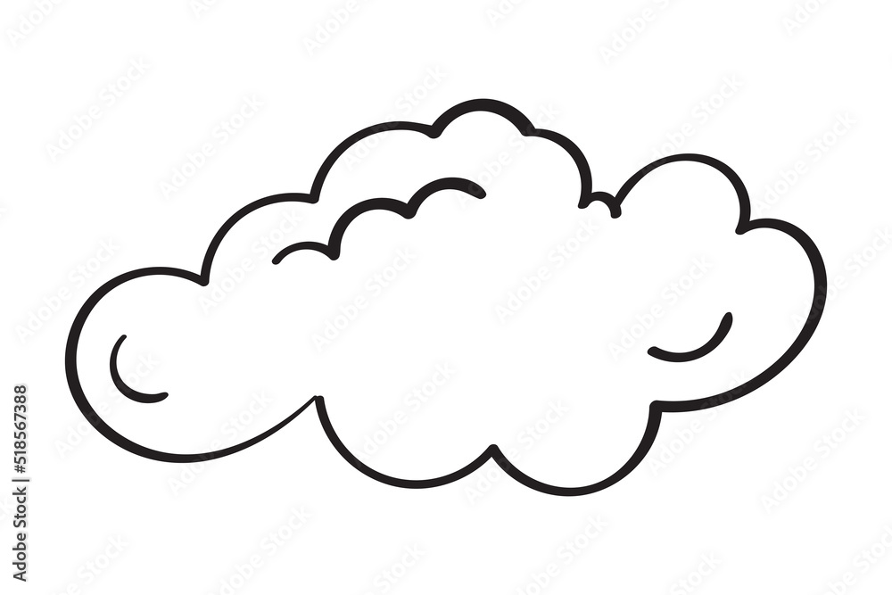 Fluffy cartoon cloud. Vector clip art illustration Fluffy cartoon cloud. Vector clip art illustration