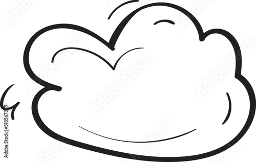 Cute primitive cloud. Vector clip art illustration